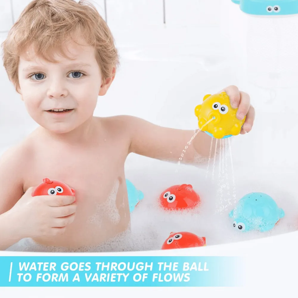11 Piece Baby Bath Toys with Basketball Hoop & Fishing Net for Toddlers