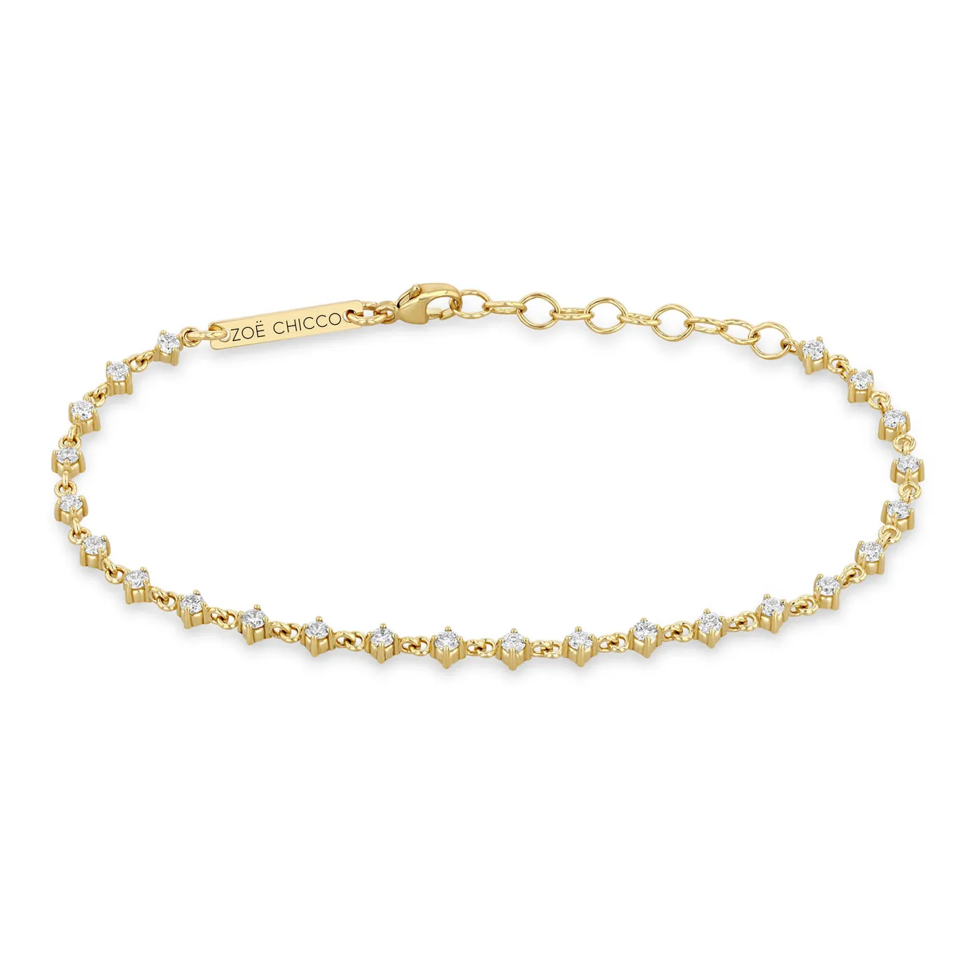 14kt Linked Prong Set Diamond Tennis Bracelet