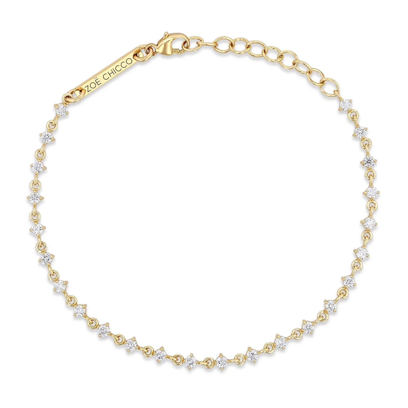 14kt Linked Prong Set Diamond Tennis Bracelet