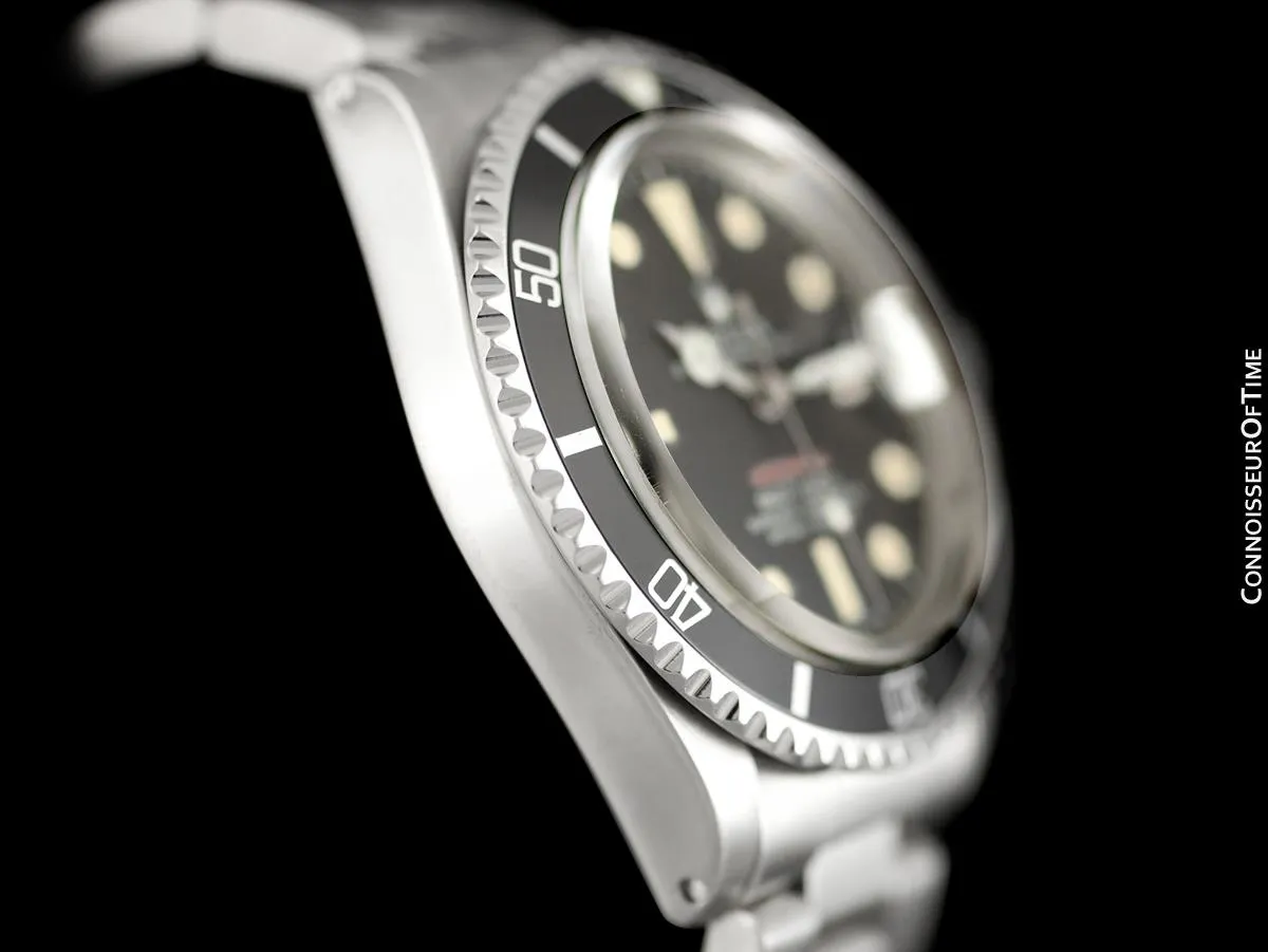 1970 Rolex Submariner Vintage Mens Ref. 1680 Watch with Red Letter Dial - Stainless Steel