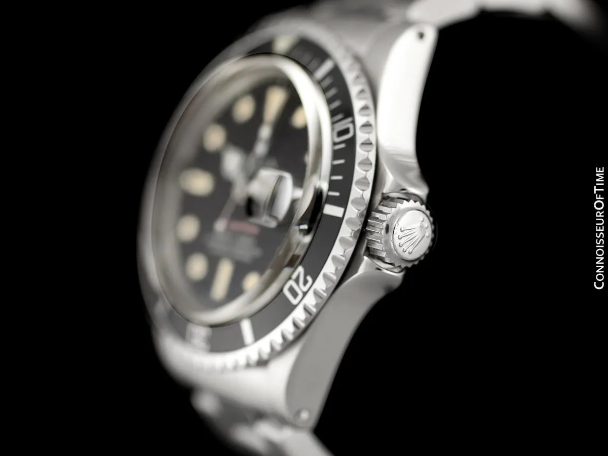 1970 Rolex Submariner Vintage Mens Ref. 1680 Watch with Red Letter Dial - Stainless Steel