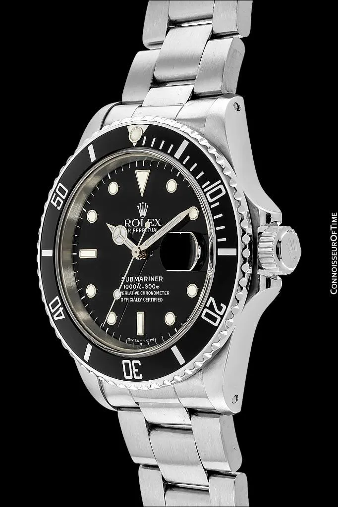 1987 Rolex Submariner "Triple Zero" Vintage Mens Ref. 168000 Stainless Steel Watch - Boxes & Booklet