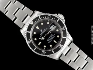 1987 Rolex Submariner "Triple Zero" Vintage Mens Ref. 168000 Stainless Steel Watch - Boxes & Booklet