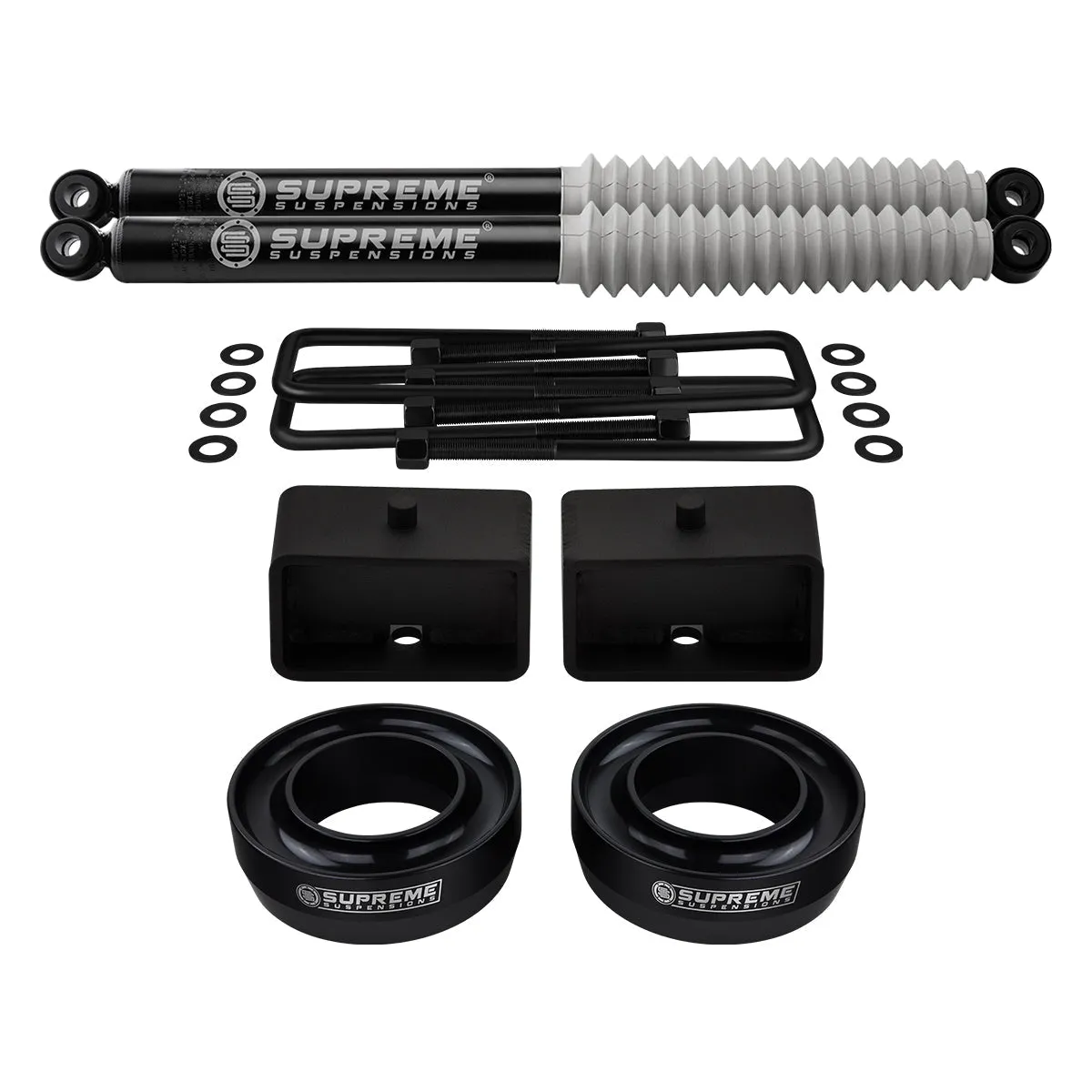 1988-1999 Chevrolet C3500 Full Suspension Lift Kit with Supreme Suspensions MAX Performance Rear Shocks 2WD 4x2