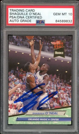 1992 Fleer Ultra #328 Shaquille O'Neal RC Rookie PSA/DNA Auto GEM MINT 10