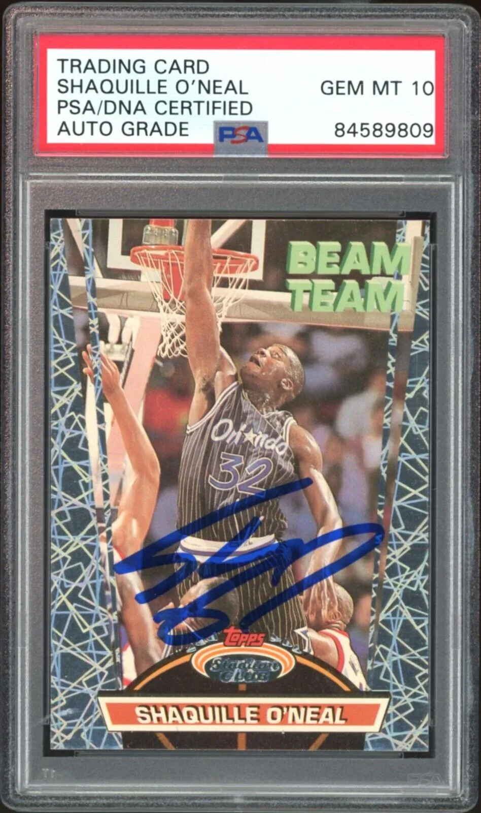 1992 Topps Stadium Club #21 Shaquille O'Neal RC Rookie PSA/DNA Auto GEM MINT 10