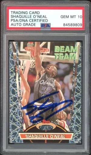 1992 Topps Stadium Club #21 Shaquille O'Neal RC Rookie PSA/DNA Auto GEM MINT 10