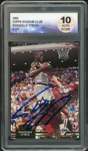 1992 Topps Stadium Club #247 Shaquille O'Neal RC Rookie Magic JSA DGA 10 Auto