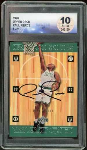 1998 Upper Deck #321 Paul Pierce RC Fanatics Signed DGA 10 Auto