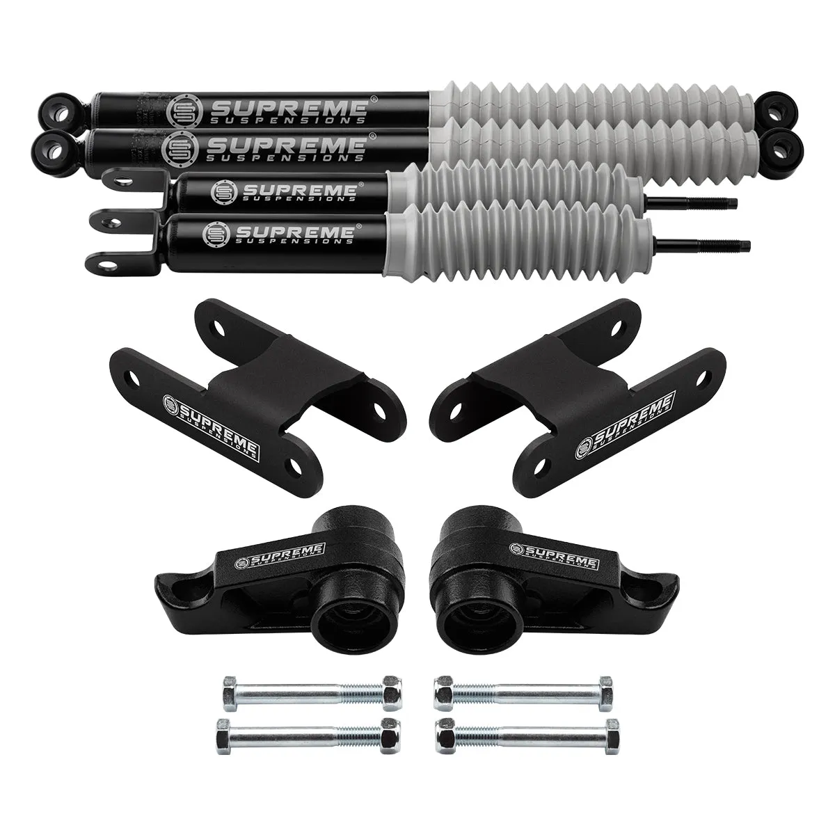 2006-2010 Hummer H3 1-3" Front   2" Rear Lift Kit with Supreme Suspensions MAX Performance Shocks 4WD