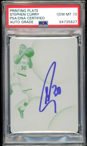 2019 Panini Immaculate Printing Plate 1/1 Stephen Curry PSA/DNA Auto GEM MINT 10