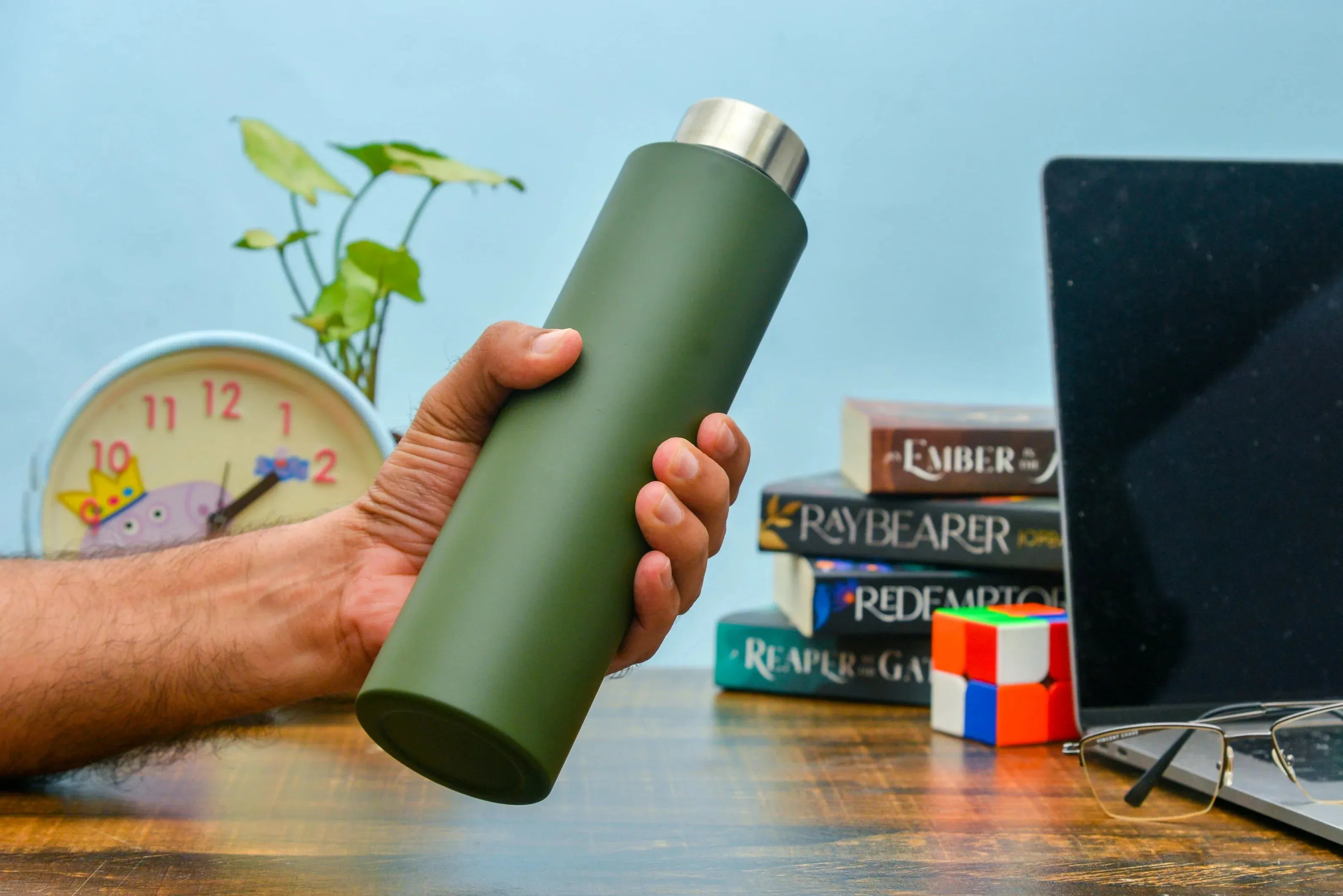 2024 Diwali Combo 3.0 (Classy Executive Flip Diary   Dryfruit Jar   Ferrero Rocher   Classic Bottle)Olive Green
