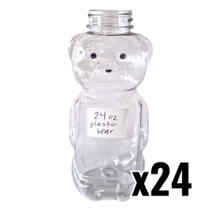 24 oz Plastic Flat Panel Honey Bears