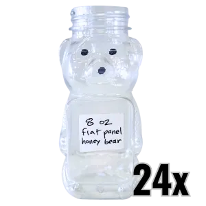 8 oz Plastic Flat Panel Honey Bears