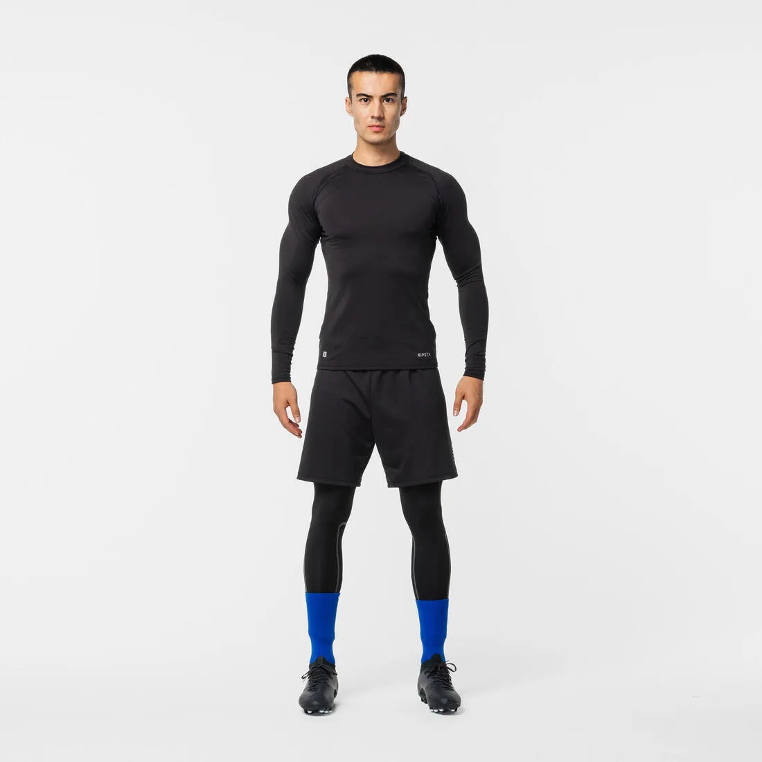 Adult Long-Sleeved Thermal Football Base Layer Top Keepcomfort 100 - Black