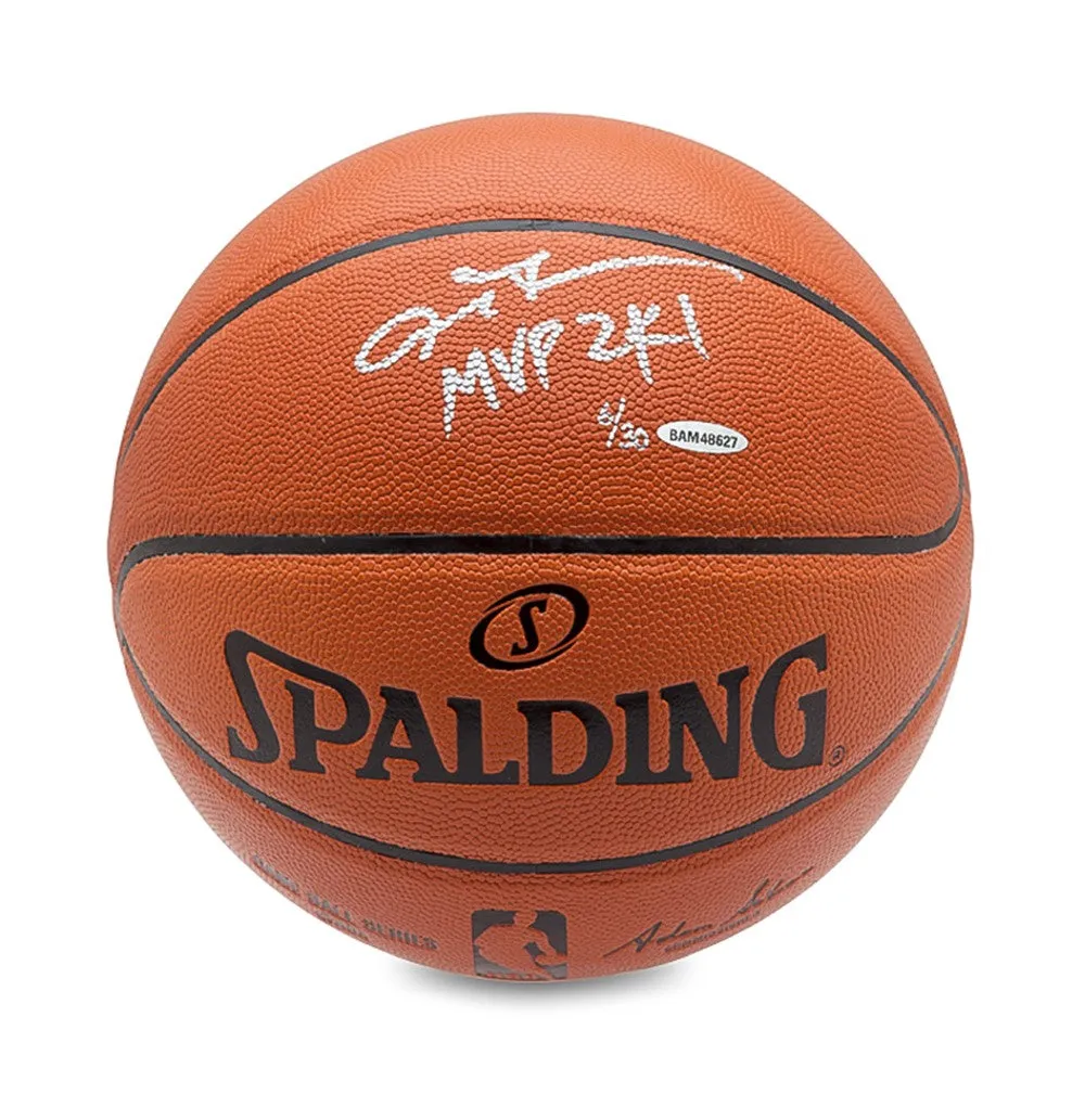 Allen Iverson Autographed & Inscribed Spalding Indoor/Outdoor Basketball