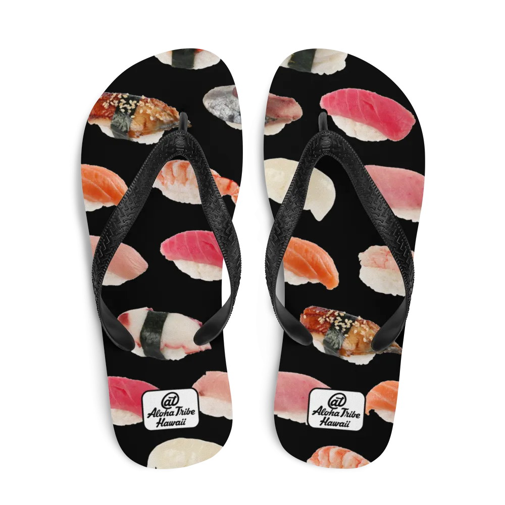 Aloha Tribe -Sushi- Black Flip-Flops