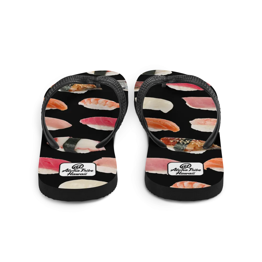 Aloha Tribe -Sushi- Black Flip-Flops