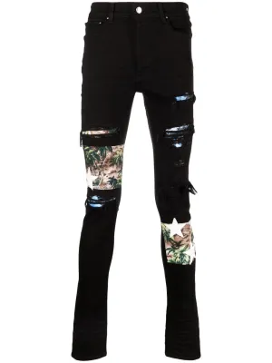 AMIRI patchwork distressed skinny jeans