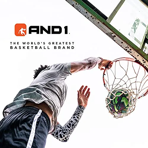 AND1 Xcelerate Rubber Basketball (Pump Included): Official Regulation Size 7 (29.5”) Streetball, Made for Indoor/Outdoor Basketball Games