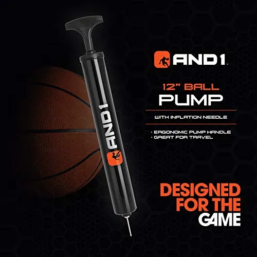 AND1 Xcelerate Rubber Basketball (Pump Included): Official Regulation Size 7 (29.5”) Streetball, Made for Indoor/Outdoor Basketball Games