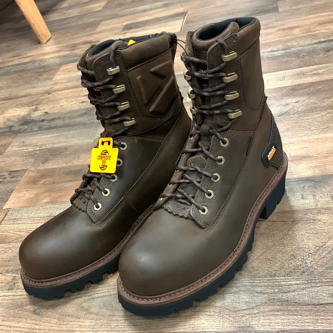 ARIAT MEN'S POWERLINE H20 8" LACE-UP WORK BOOTS - COMPOSITE TOE