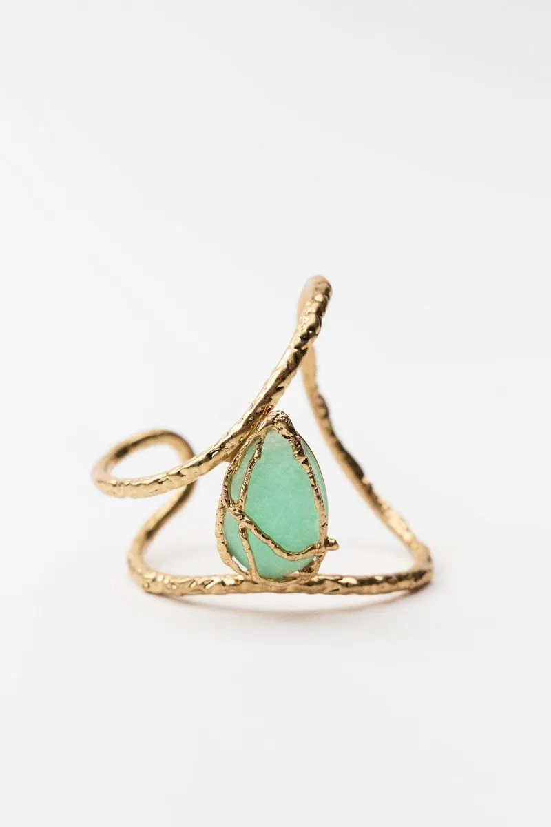 Artisanal Gemstone Cuff Bracelet