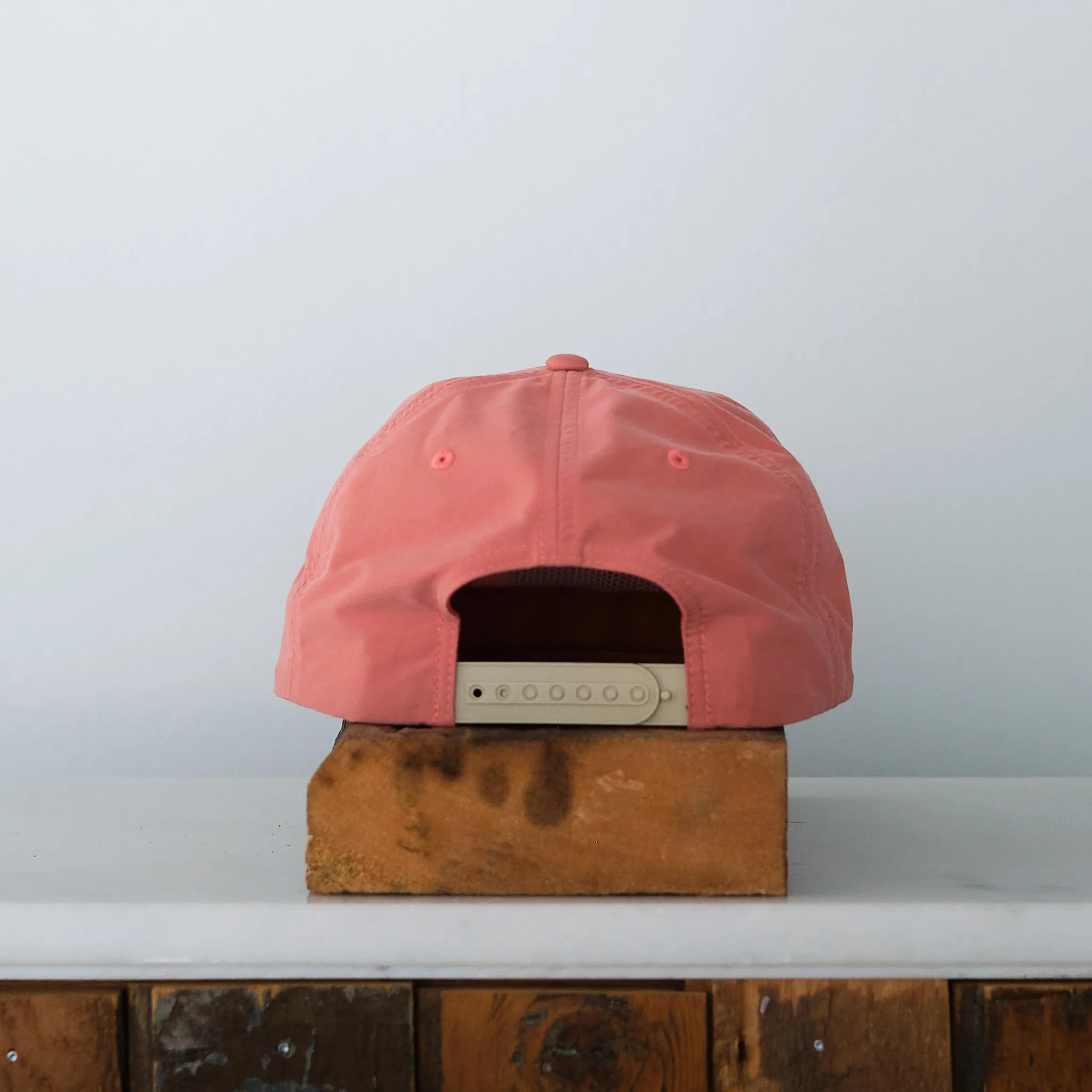 Bass Fish Patch Snap back, Khaki Salmon