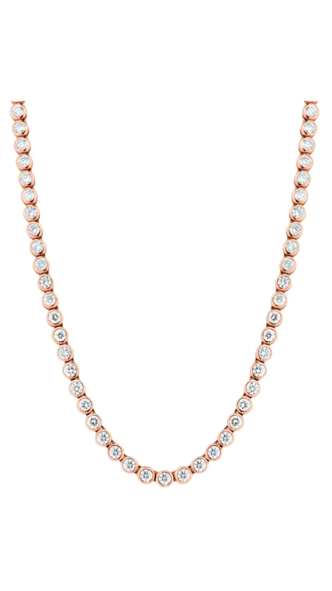 Bezel Set Diamond Tennis Necklace