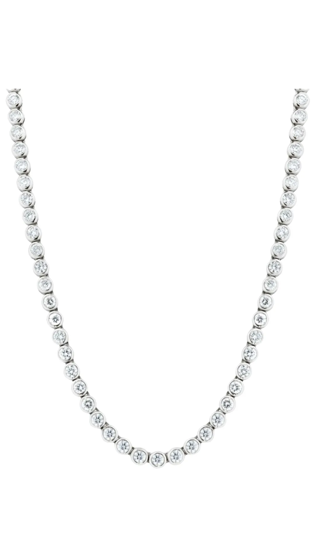 Bezel Set Diamond Tennis Necklace