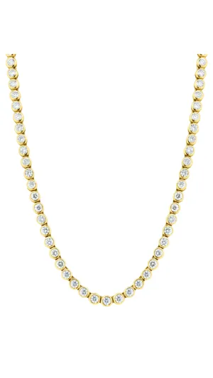 Bezel Set Diamond Tennis Necklace