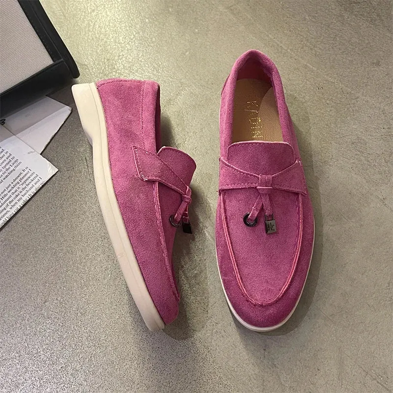 binfenxie Sport Women Flats Shoes New Trend Spring Autumn Platform Suede Loafers Shoes Casual Ladies Walking Non Slip Chaussure Femme