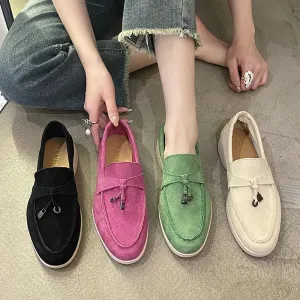 binfenxie Sport Women Flats Shoes New Trend Spring Autumn Platform Suede Loafers Shoes Casual Ladies Walking Non Slip Chaussure Femme