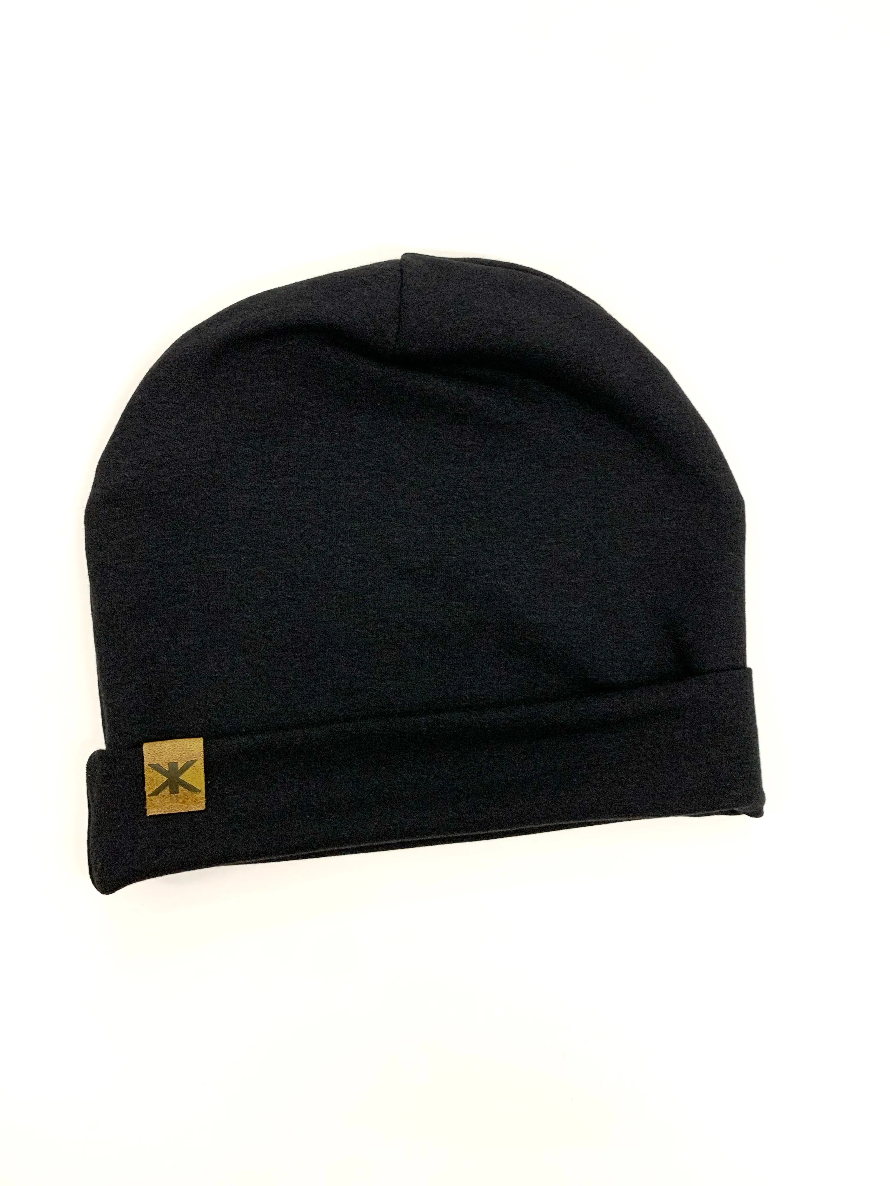 Black Flip Brim Bamboo Toque