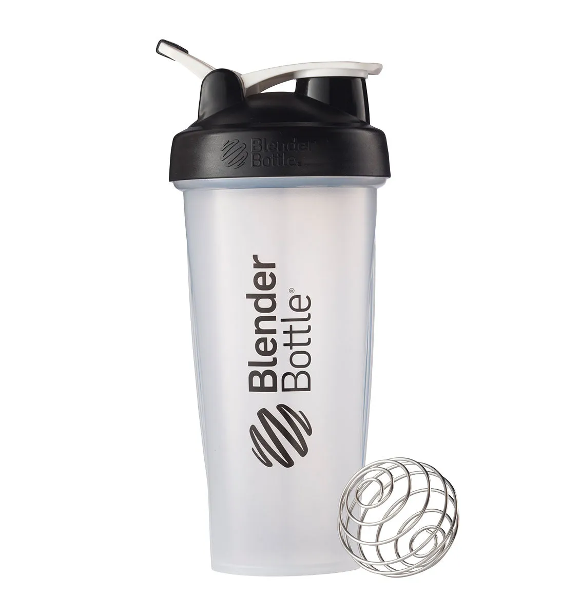 BlenderBottle Classic Shaker Bottle (with Loop Handle) - 28oz/828mL - Clear/Black