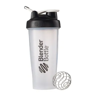 BlenderBottle Classic Shaker Bottle (with Loop Handle) - 28oz/828mL - Clear/Black