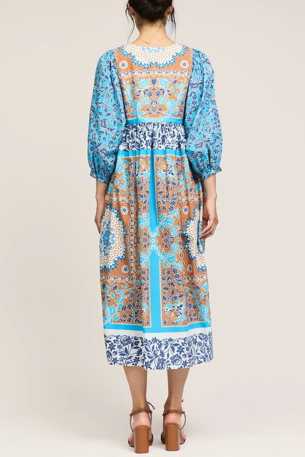 Boho Patchwork Print Midi Dress
