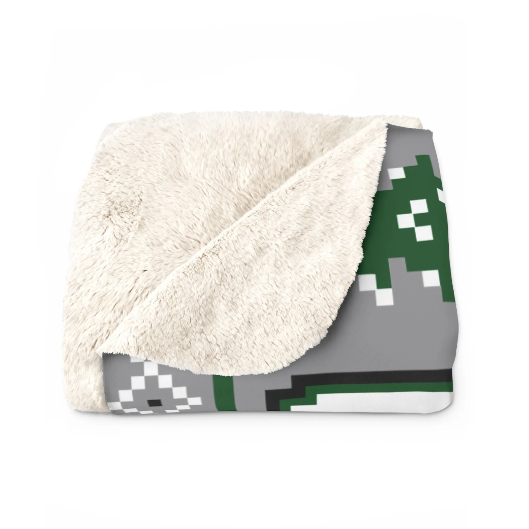 Boston Shamrock Ugly Sweater Sherpa Fleece Blanket