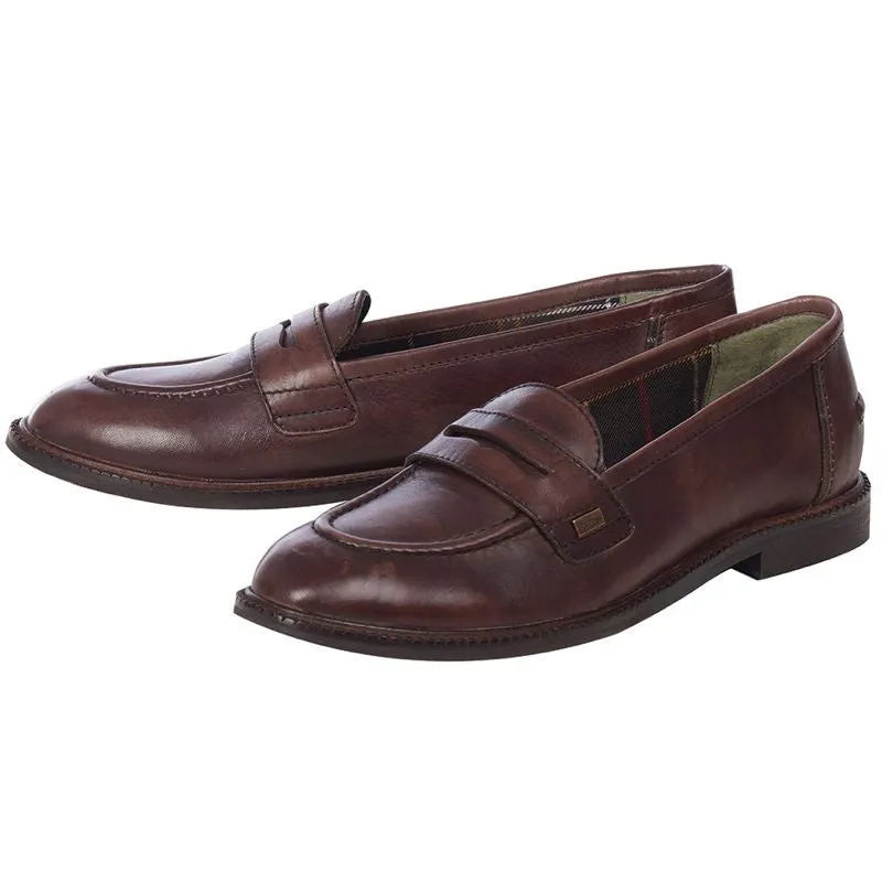 BRAND NEW IN BOX BARBOUR BROWN LEATHER LOAFERS SIZE 6 EUR 39/40