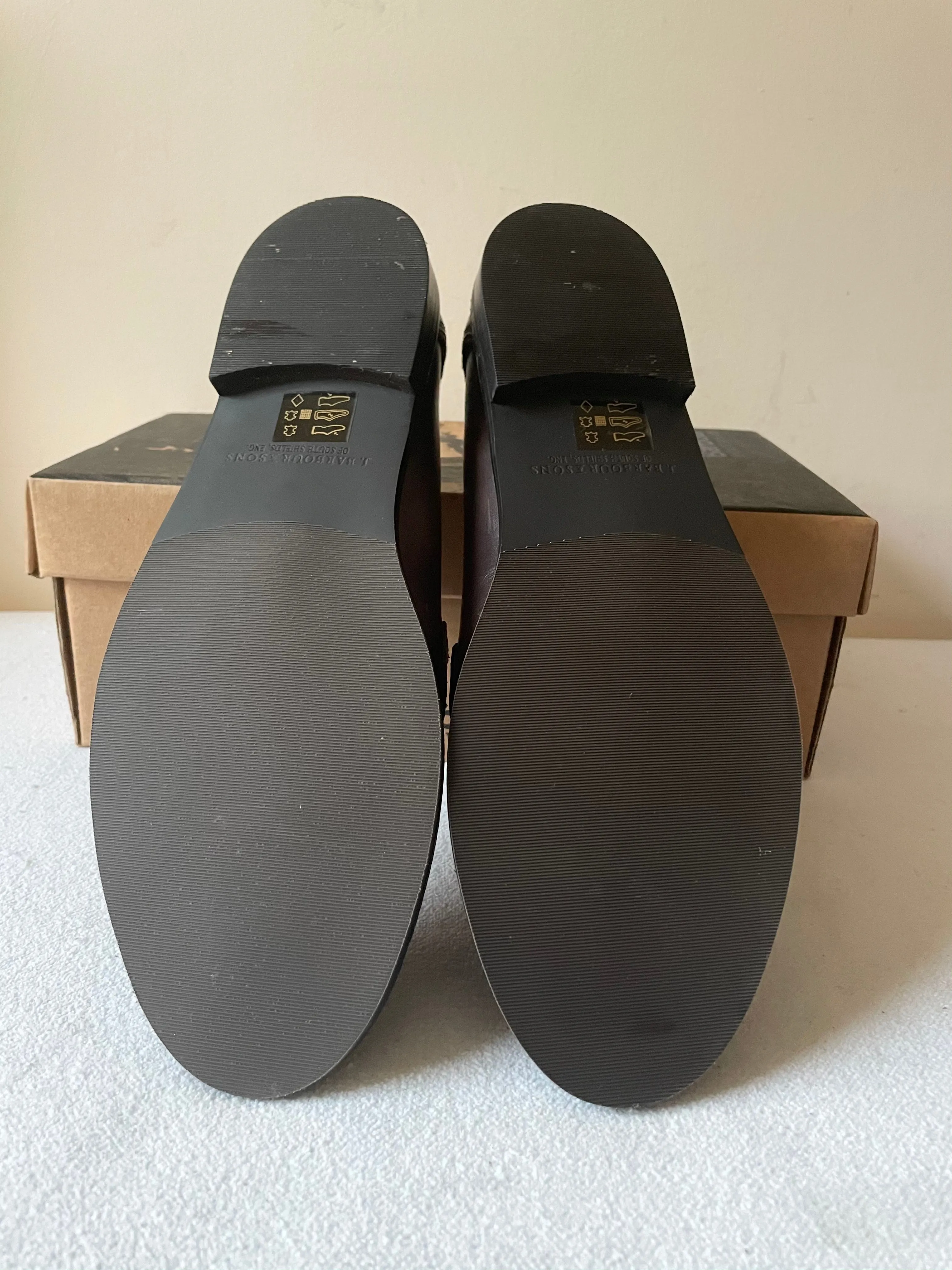BRAND NEW IN BOX BARBOUR BROWN LEATHER LOAFERS SIZE 6 EUR 39/40