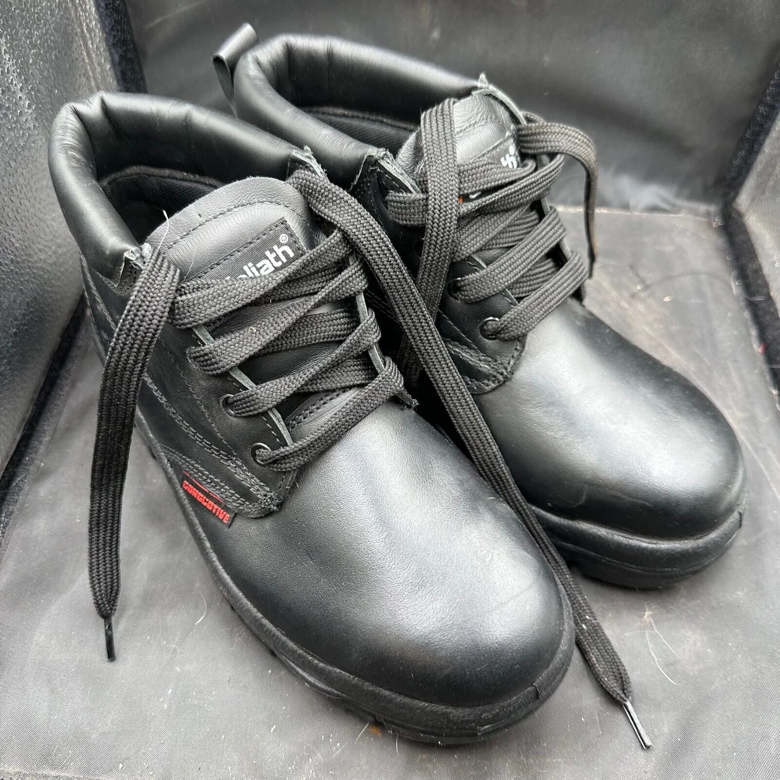 British Army Black Leather Duty Combat Boots - Goliath - Size EU 38 UK 5
