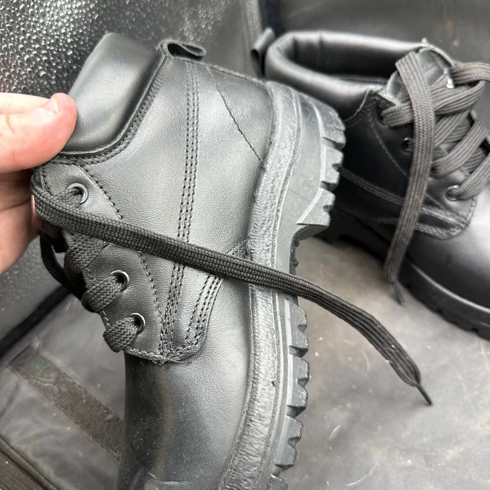 British Army Black Leather Duty Combat Boots - Goliath - Size EU 38 UK 5