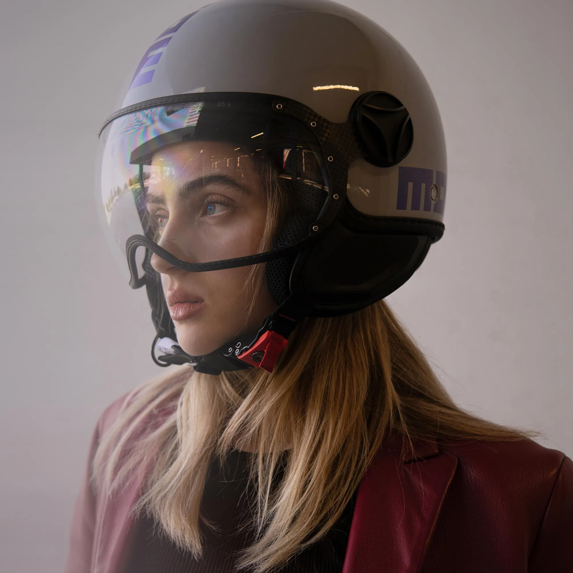 Casco moto jet FGTR CLASSIC Flip E2206 Blu / fucsia
