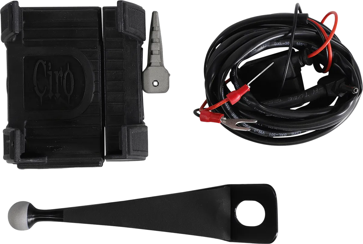 Ciro 50217 Smartphone Holder w/ Charger with Fairing Mount - Black