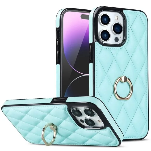 Classic Leather Phone Case With Ring Grip