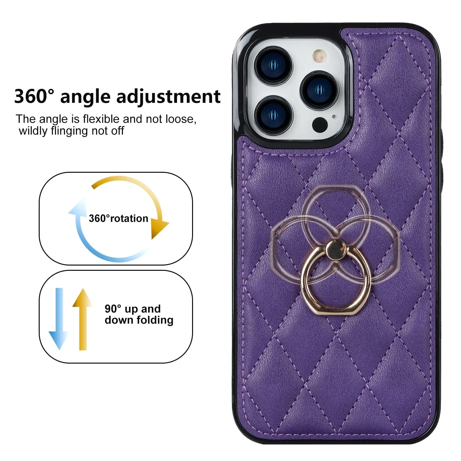 Classic Leather Phone Case With Ring Grip