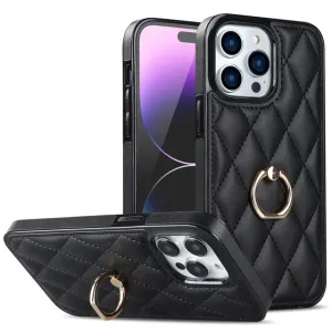 Classic Leather Phone Case With Ring Grip