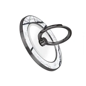 Classic White - Black MagSafe Phone Grip and Ring Holder Stand