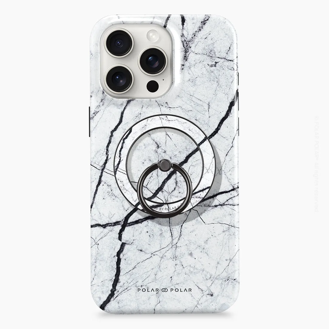 Classic White - Black MagSafe Phone Grip and Ring Holder Stand