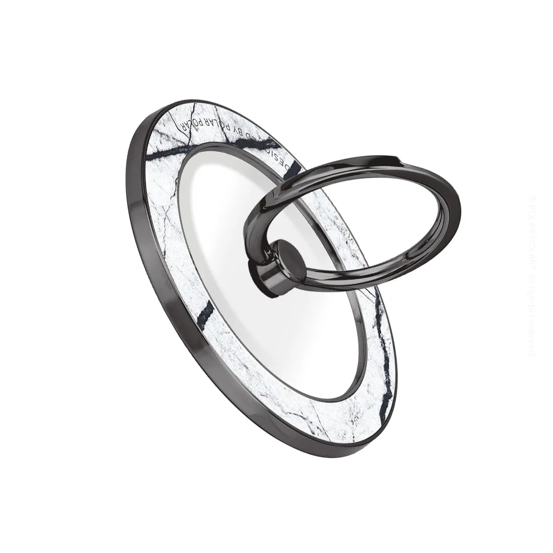 Classic White - Black MagSafe Phone Grip and Ring Holder Stand